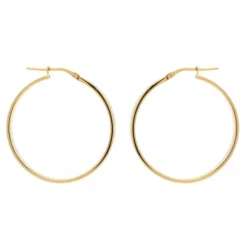 Pendientes Aro Plata Dorada 32mm