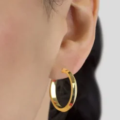 Pendientes Aro Plata Dorada 30mm