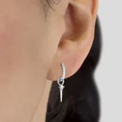 Pendientes Aro Plata y Circonitas 10mm