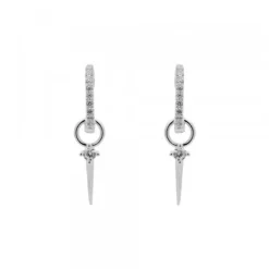 Pendientes Aro Plata y Circonitas 10mm