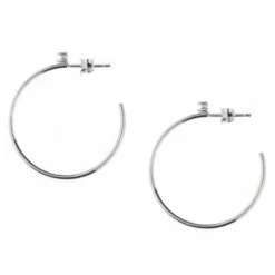 Pendientes Aro Plata y Circonita 30mm