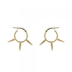 Pendientes Aro Punk Plata Dorada 12mm