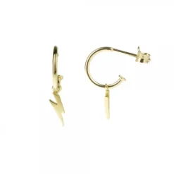 Pendientes Aro Rayo de Plata Dorada