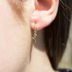 Pendientes Aro Rayo de Plata Dorada