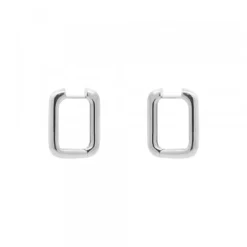 Pendientes Aro Rectangular Plata 18mm