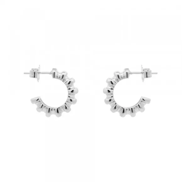 Pendientes Aro Relieve Plata 12mm