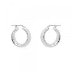 Pendientes Aro Textura Plata 20mm
