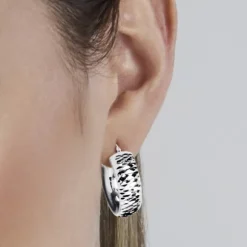 Pendientes Aro Textura Plata 20mm