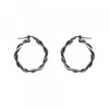 Pendientes Aro Trenzado Plata Negra 25mm