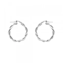 Pendientes Aro Trenzado Plata 25mm