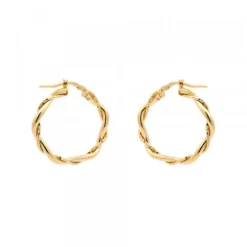 Pendientes Aro Trenzado Plata Dorada 25mm