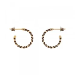 Pendientes Aro Twist Plata Dorada 15mm