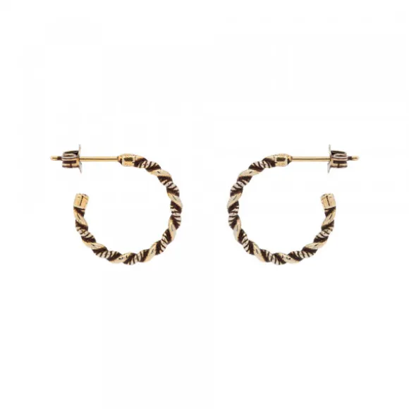 Pendientes Aro Twist Plata Dorada 15mm