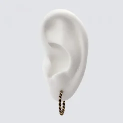 Pendientes Aro Twist Plata Dorada 15mm