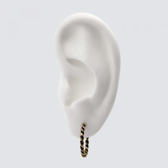 Pendientes Aro Twist Plata Dorada 15mm