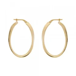 Pendientes Aros Entorchados Plata Dorada 39mm