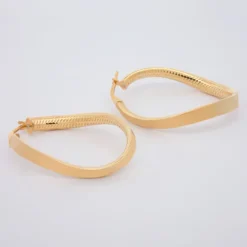 Pendientes Aros Entorchados Plata Dorada 39mm