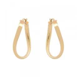 Pendientes Aros Entorchados Plata Dorada 39mm