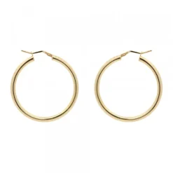 Pendientes Aros Martelé Plata Dorada 36mm