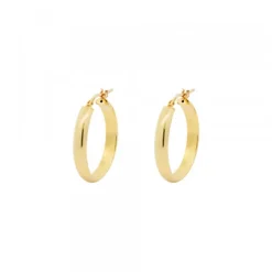 Pendientes Aros Plata Dorada 16mm