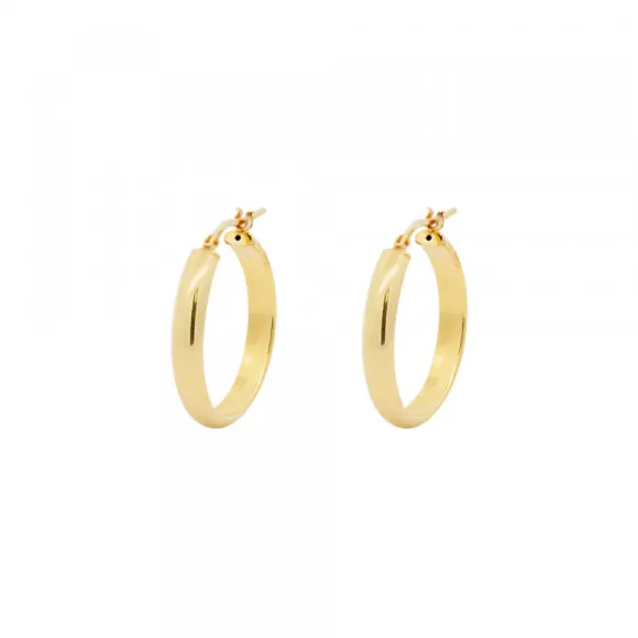 Pendientes Aros Plata Dorada 16mm