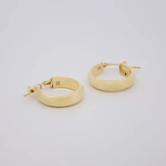 Pendientes Aros Plata Dorada 16mm