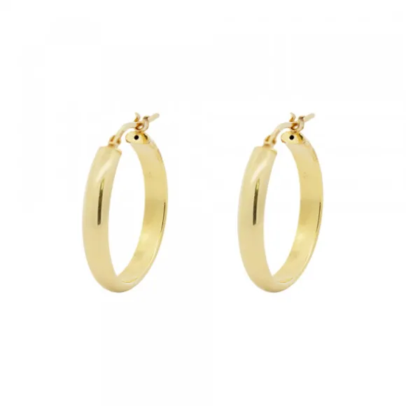 Pendientes Aros Plata Dorada 24mm