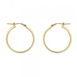 Pendientes Aros Plata Dorada 24mm