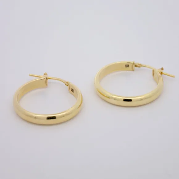 Pendientes Aros Plata Dorada 24mm