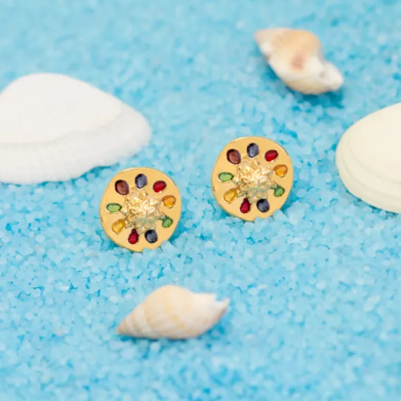 Pendientes Arrue Plata Dorada 11mm