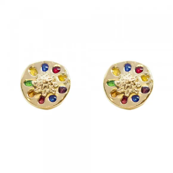 Pendientes Arrue Plata Dorada 11mm