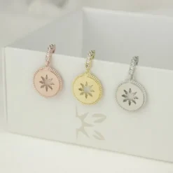 Pendientes B2 Plata Rosa y Circonitas Blancas