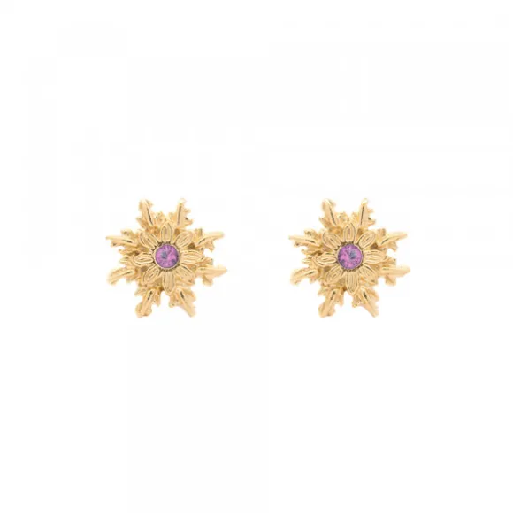 Pendientes Basic Colors Plata Dorada y Amatista