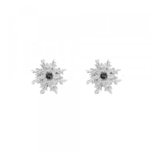 Pendientes Basic Colors Plata y Circonita Negra