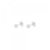 Pendientes Bebé Bola Oro Blanco 3mm
