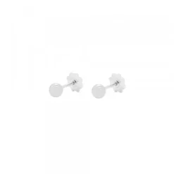 Pendientes Bebé Bola Oro Blanco 3mm