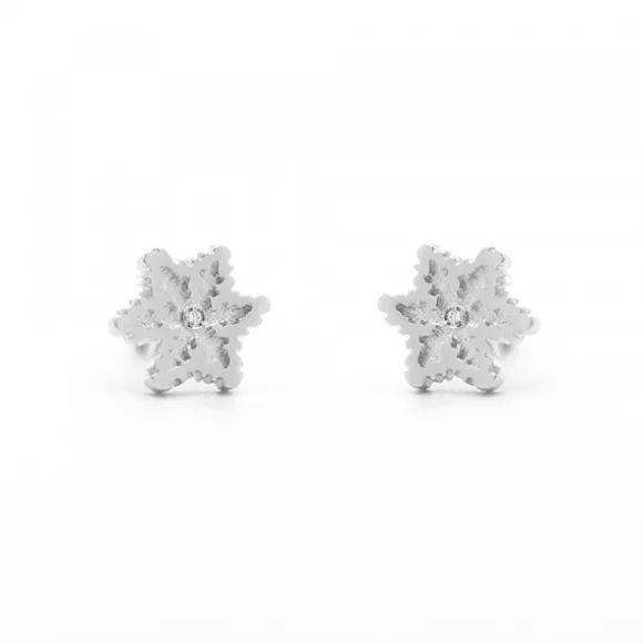 Pendientes Bebé Eguzkilore Oro Blanco y Diamante 6,5mm