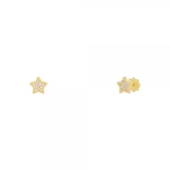 Pendientes Bebé Estrella Oro y Circonitas 6mm