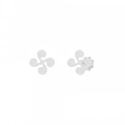 Pendientes Bebé Lauburu Oro Blanco 7mm