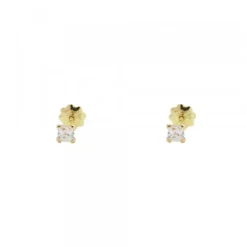 Pendientes Bebé Oro y Circonita Engarzada 3mm