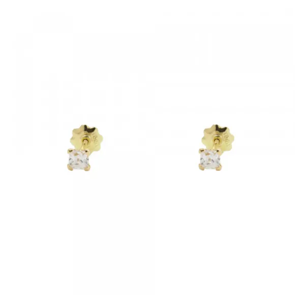Pendientes Bebé Oro y Circonita Engarzada 3mm