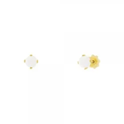 Pendientes Bebé Oro y Perla 3mm Engarzada