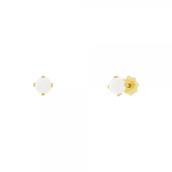 Pendientes Bebé Oro y Perla 3mm Engarzada