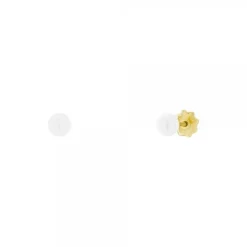 Pendientes Bebé Oro y Perla 3mm