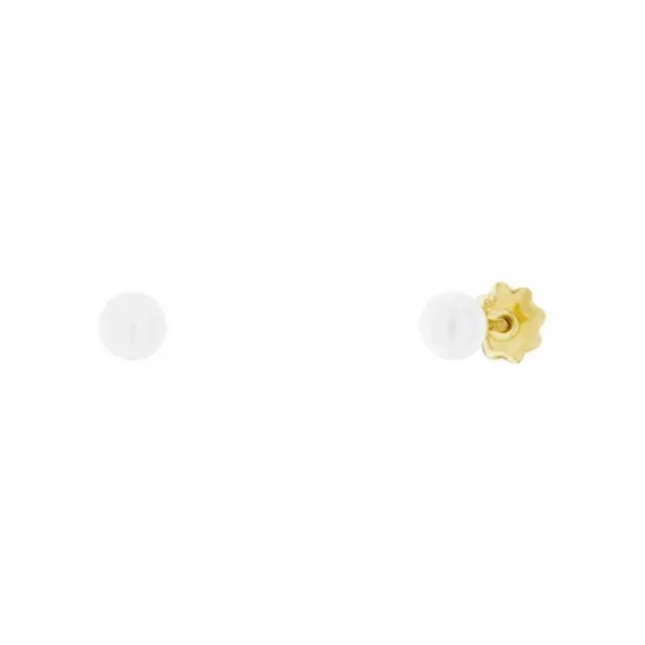 Pendientes Bebé Oro y Perla 4mm