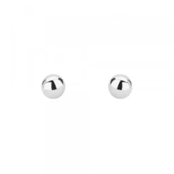 Pendientes Bola Oro Blanco 5mm