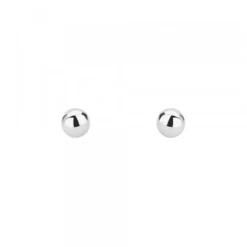Pendientes Bola Oro Blanco 4mm