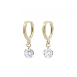 Pendientes Cripa Aro Plata Dorada y Circonita 13mm