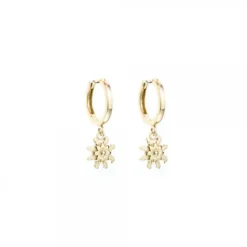 Pendientes Cripa Eguzkilore Plata Dorada 11mm