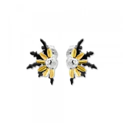 Pendientes Eguzkilore de Plata con láminas de Oro